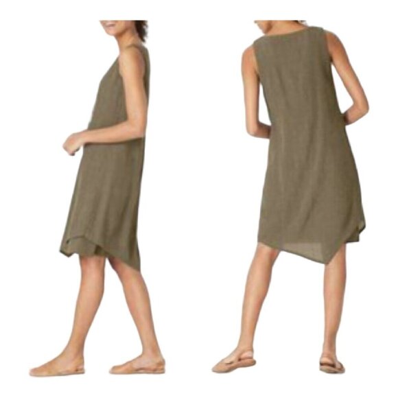 Pure Jill Textured mixed media dress, brown Size XS - Picture 2 of 12